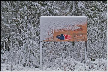 Snowy sign