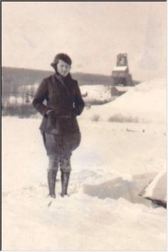 Deep snow, young lady