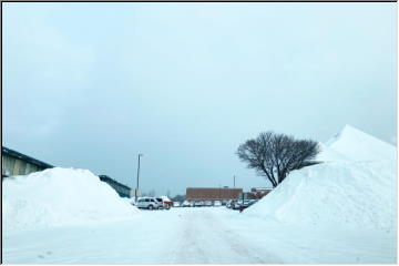 Snow piled high in Calumet