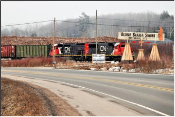 Trains and a snowy river