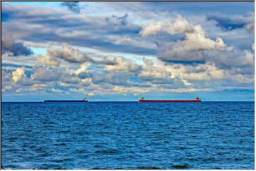 Freighters passing Dans Point