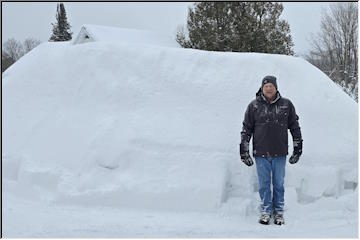 Snow mountains and unloading roof snow