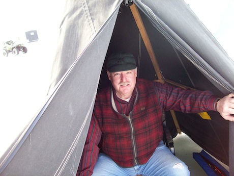 Steve in tent