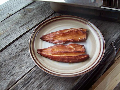 smoked fish on a plate